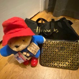 Harrod's Tote, make-up bag & Paddington Bear